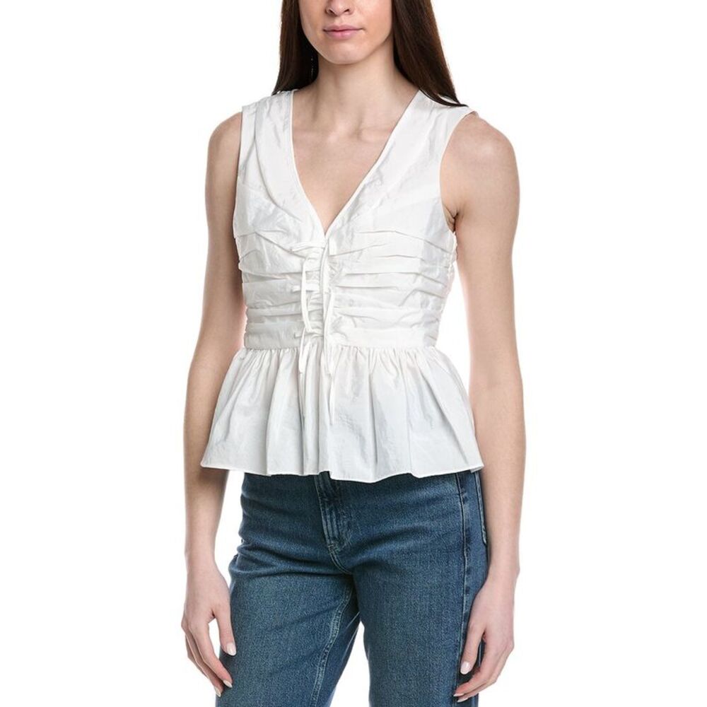 Cinq À Sept Womens  Sina Top, White